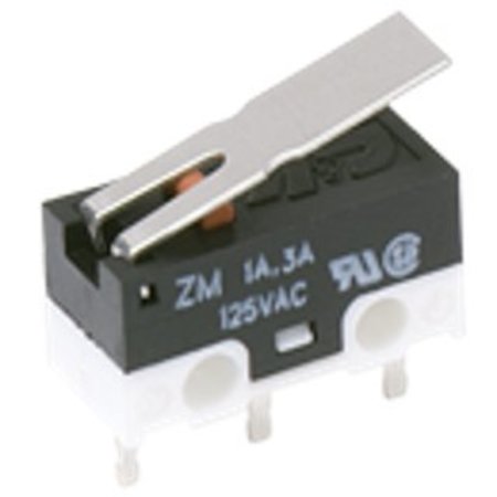 C&K COMPONENTS Snap Acting/Limit Switch, Spdt, Momentary, 0.2A, 60Vdc, 3 Pcb Hole Cnt, Solder Terminal, Leaf ZMCHM9L3T